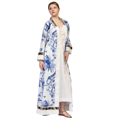 Chinoiserie gold Abaya Kimono