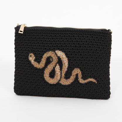 Snake Handcrafted Crochet Clutch – Beaded Design