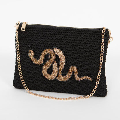 Snake Handcrafted Crochet Clutch – Beaded Design