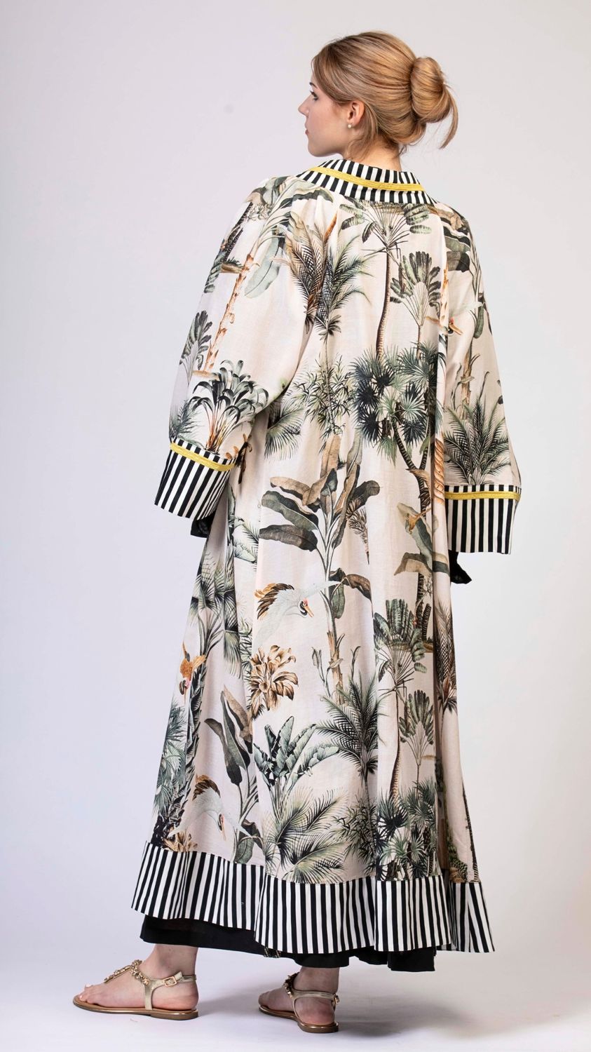 Floral Mirage Oasis Printed Abaya Kimono