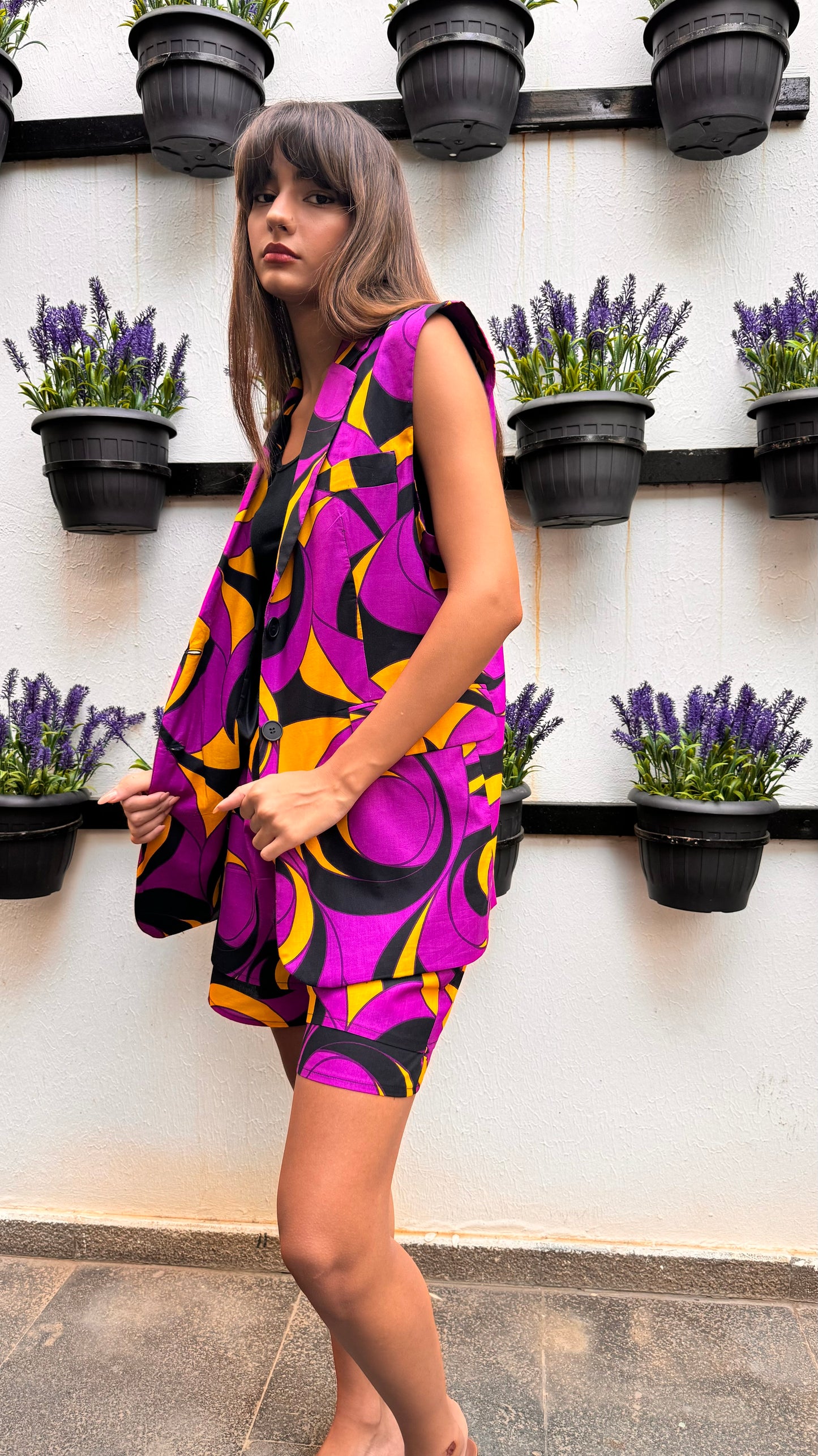 Vivid Swirl African Print Shorts Set