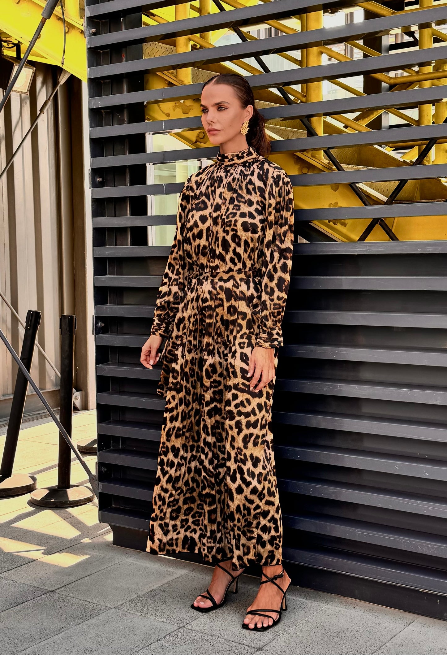 Leopard Luxe Satin Silk Dress