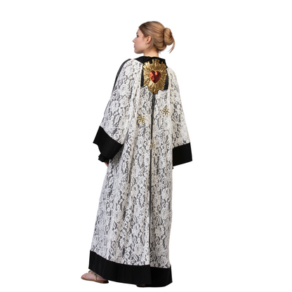 Mrs. Charming White and Black Abaya Kimono