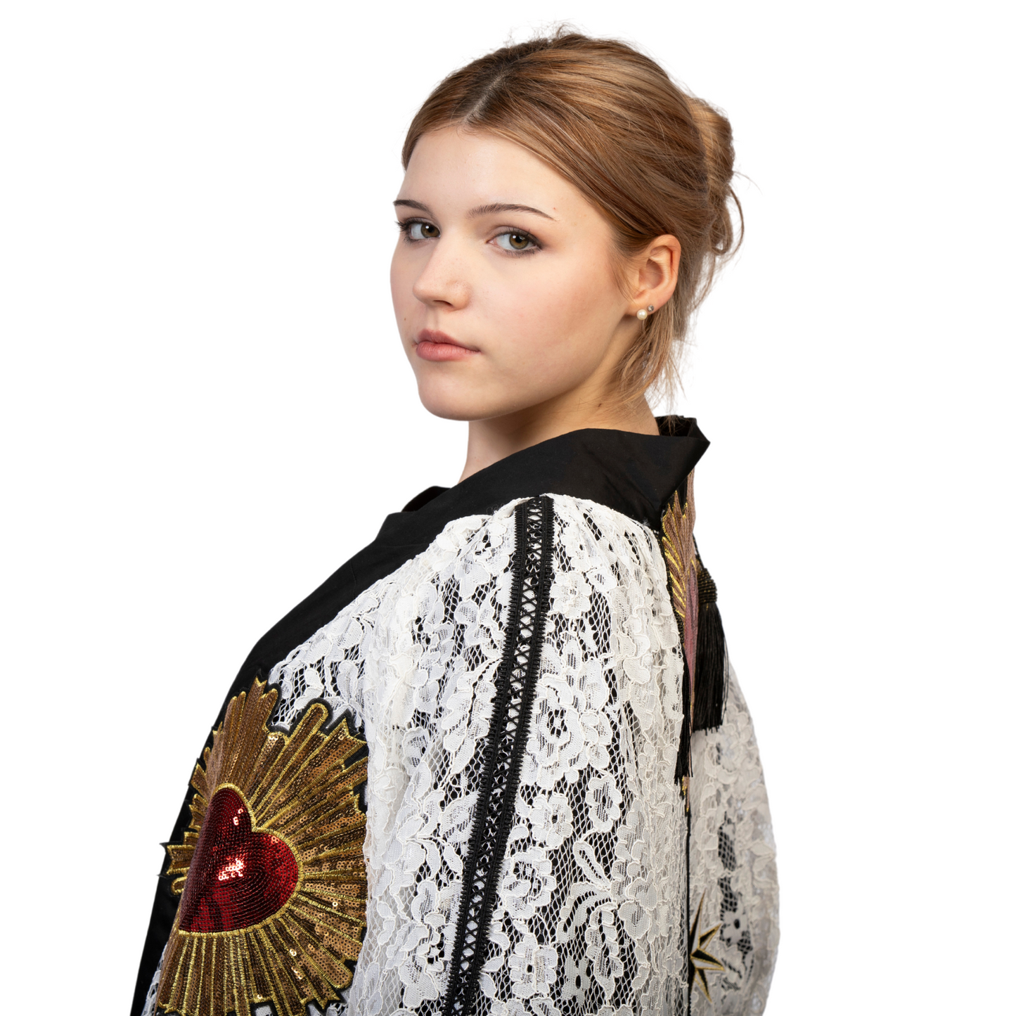 Mrs. Charming White and Black Abaya Kimono