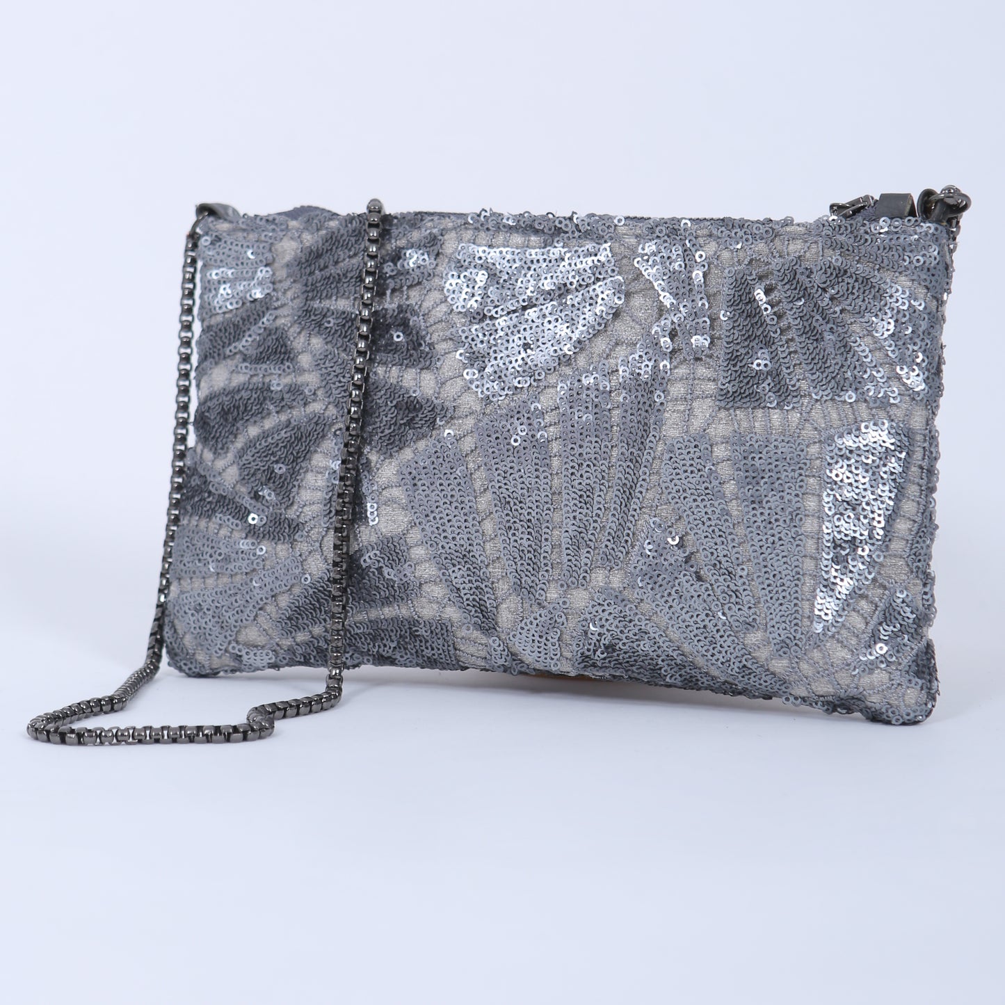 Morro Handcrafted Silver Bag – Small Sequined Elegance